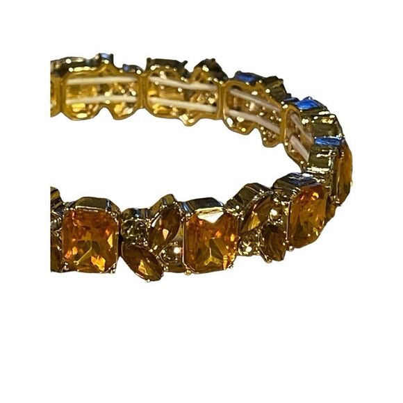 NWT Charter Club Gold-Tone Colored Crystal & Stone Stretch Bracelet - Picture 3 of 7